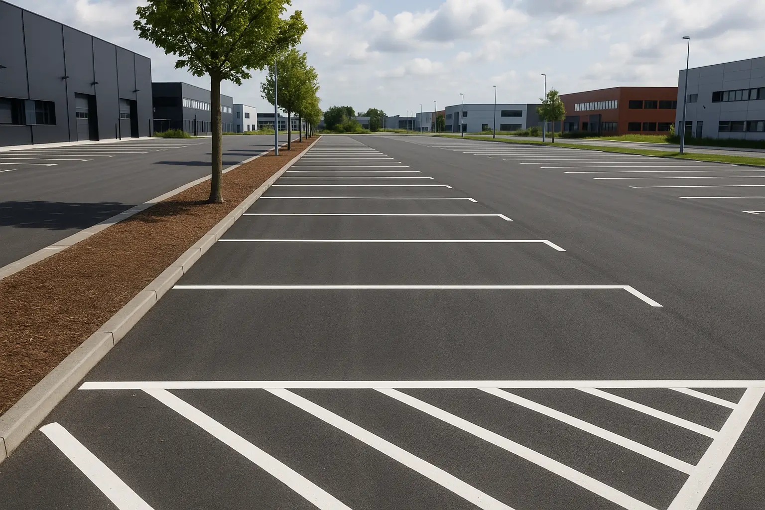 Oplejning af parkeringsplads i erhvervsområder i Odense